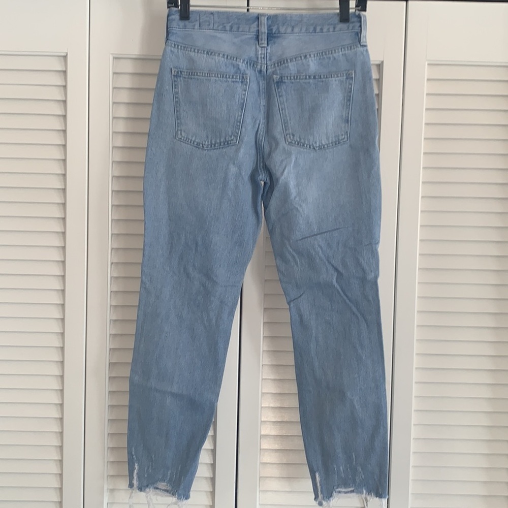 Free People Blossom Rigid High Rise Jeans Women’s Light Wash Distressed Size 25 - Picture 3 of 12